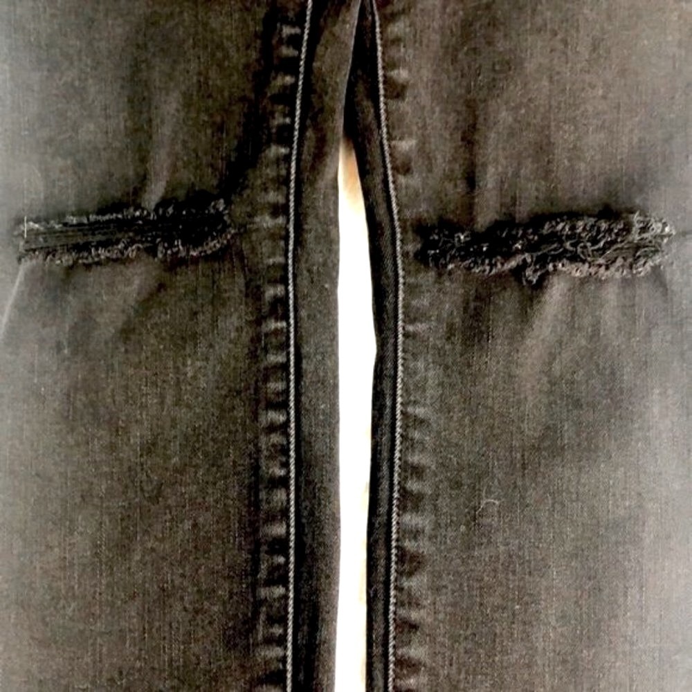 Madewell 10" High Rise Jeans Faded Black Exposed Button Fly Raw Hem Denim 26 - Picture 7 of 13